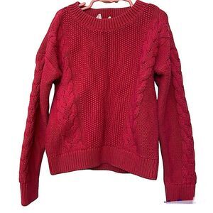 Gap kids Girl’s hot pink chunky cable knit thick fisherman sweater M 5-6 old